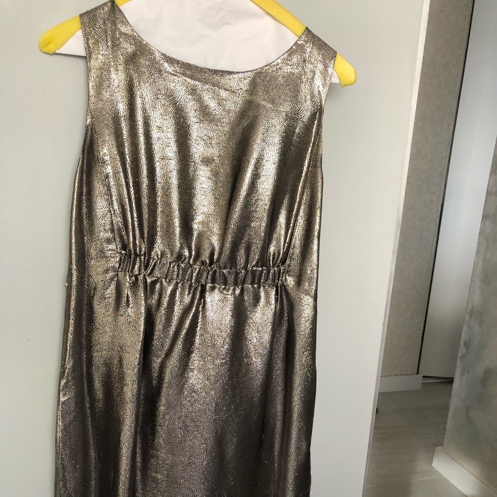 COPY - Designer Silvery goldish  lame Cocktail Dress